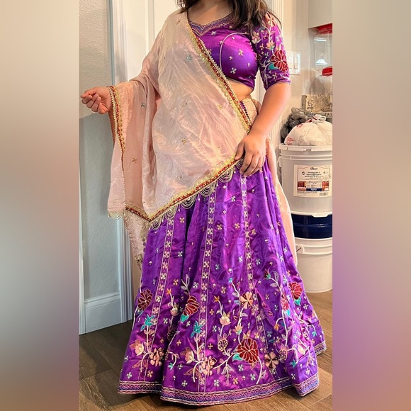 Ethnic Indian Wear Dresses & Skirts - Purple Lehenga